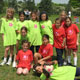 Chicas del Club �Pure Friends� que debutaron en el torneo de f&uacute;tbol.