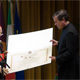 Cardinal Elio Sgreccia receives the honorary degree from Fr Alvaro Corcuera, LC.