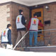 Missionaries visit parishioners to offer prayers for their intentions.