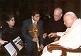 The Christmas gift to the Holy Father was presented in the form of a �spiritual bouquet� � a leather folder describing the Adoration for Vocations campaign and the countries of those who participated in this campaign.