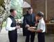 One of the Conquest waiters serves the first round of appetizers.