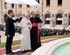 The Holy Father stands next to Cardinal Lajolo during his address at the new fountain.