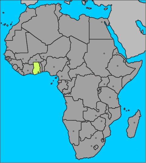 Ghana map in Africa