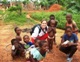 One of the medical missionaries with a group of children in Ghana.