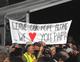 leave our pope alone banner uk