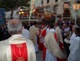 A view of the procession, starting in the streets with Cardinal Jean-Louis Tauran.