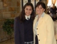 Valerie McGovern with a student in the lobby of Overbrook Academy.