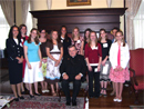 Annie Hofstetter (first one on the right) and her Challenge Team with Archbishop Raymond Burke of St. Louis.