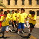 One of the many team competitions at the first Conquest summer camp in the Holy Land.