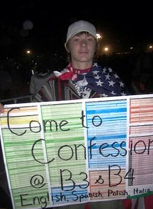 Advertising for multilingual confessions.