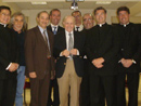 Dr. Pellegrino (center) with faculty members of the Regina Apostolorum Bioethics program.