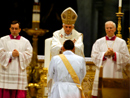 The Holy Father performs the imposition of hands on Father Juan Carlos Mari, L.C.