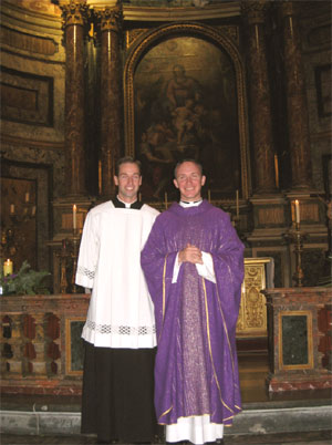 Fr. Jason Smith LC at his first Mass, with his brother, Br. Aaron Smith LC.