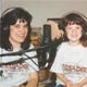 Mother and daughter broadcasting together.