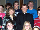 Fr David Kime and Lynn Vershay with a few teens from Youth for Truth.