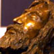 La statua �l�uomo della sindone�, da cui viene il nome della mostra.