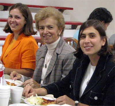 Mari Carmen with two of her students in October 2006